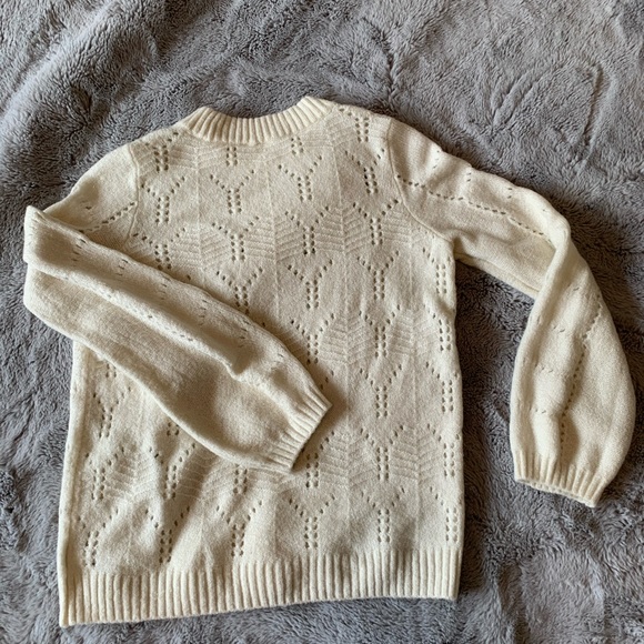 Gap - White Balloon Sleeve Sweater - Picture 2 of 3
